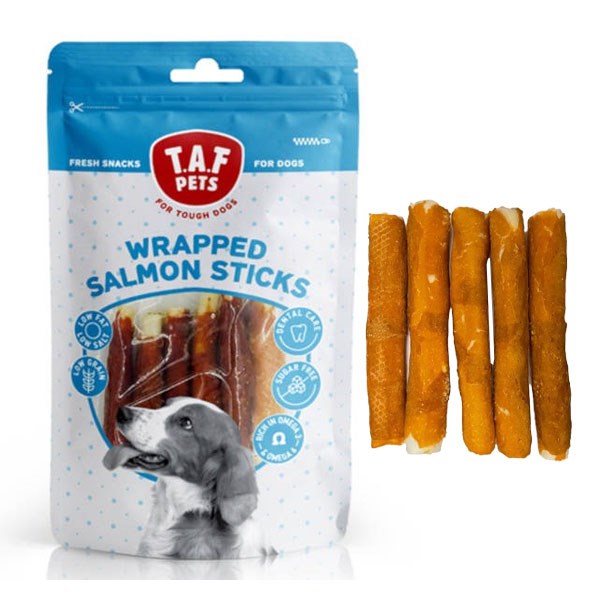 تشویقی سگ تاف مدل Wrapped Salmon Sticks