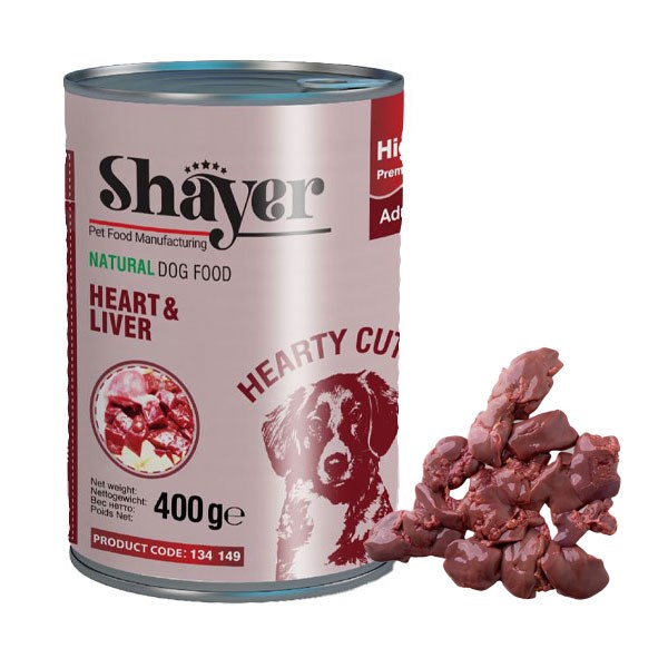 کنسرو نچرال سگ شایر طعم دل و جگر در سس