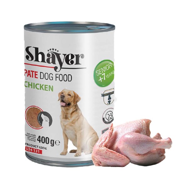 کنسرو پته سگ مسن شایر با طعم مرغ