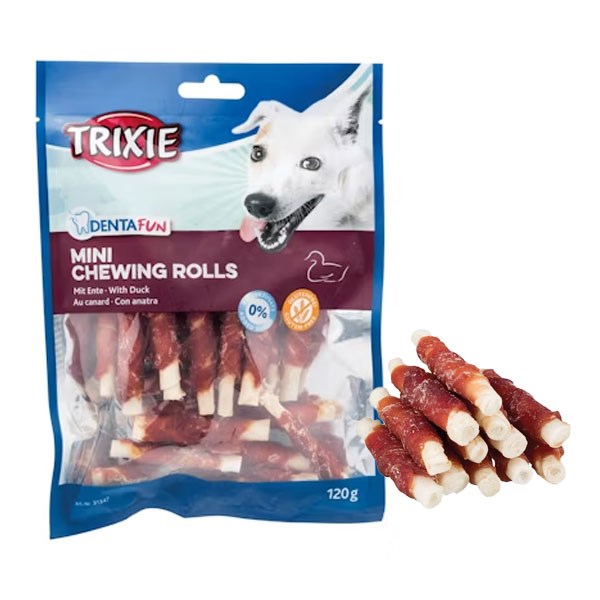 تشویقی سگ تریکسی مدل دنتال رولی با طعم اردک 6 سانتی