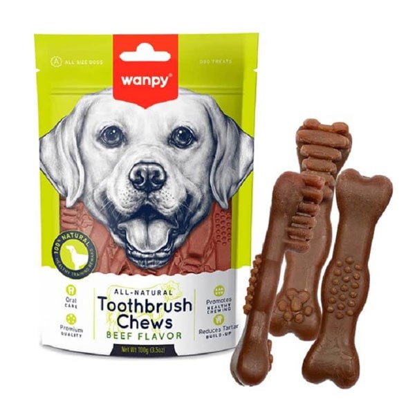 تشویقی سگ ونپی مدل Toothbrush Chews Beef Flavor