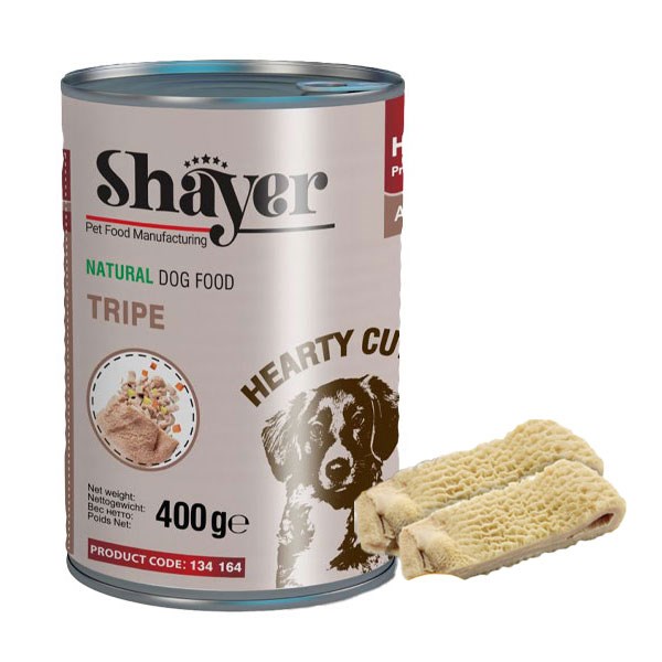 کنسرو نچرال سگ شایر طعم سیرابی در سس