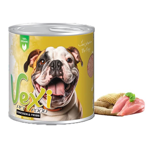 کنسرو پته ای سگ وکسی طعم مرغ و سیرابی