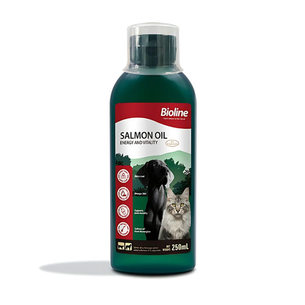 روغن ماهی سالمون نروژی مخصوص سگ و گربه بایولاین