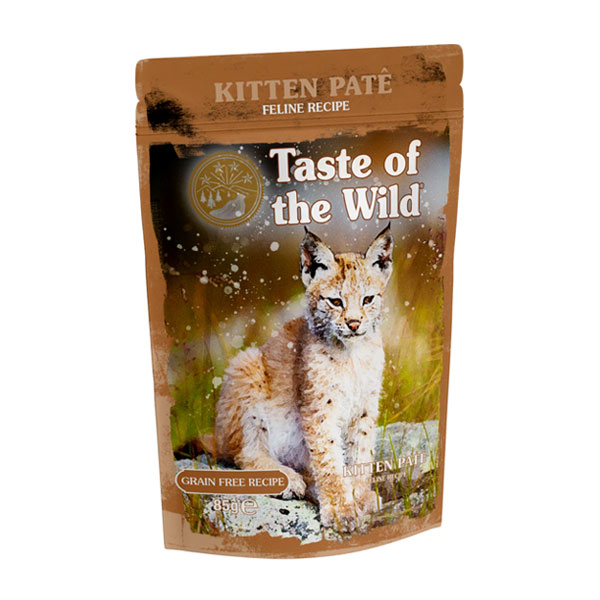 پوچ بچه گربه تیست آف د وایلد مدل Kitten Pate طعم مرغ و جگر مرغ