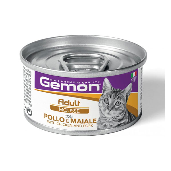 کنسرو گربه مونژه Gemon طعم مرغ و گوشت خوک در موس