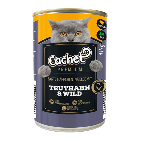 کنسرو گربه کچت طعم بوقلمون و گوشت شکار در ژله