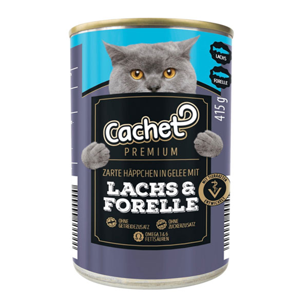 کنسرو گربه کچت طعم ماهی آزاد و قزل آلا در ژله