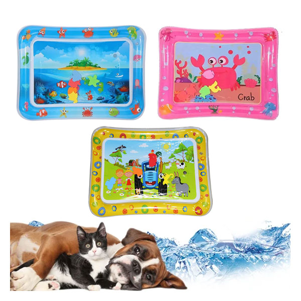 تشک آبی بازی سگ و گربه مدل مستطیلی