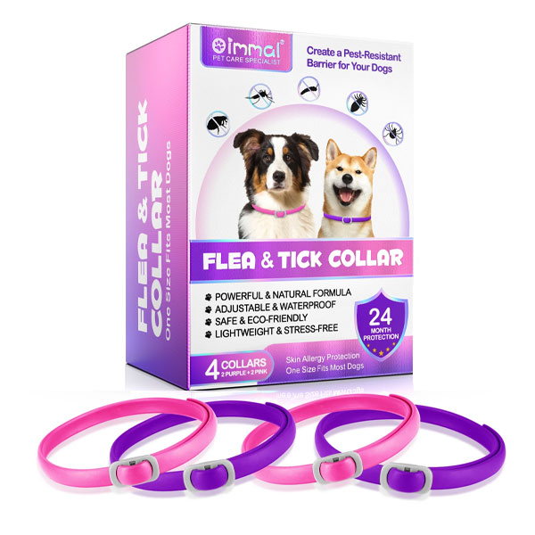 قلاده ضد کک و کنه مخصوص سگ اویمال رنگ صورتی و بنفش