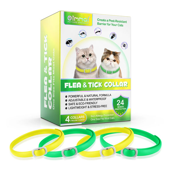 قلاده ضد کک و کنه مخصوص گربه اویمال رنگ سبز و زرد