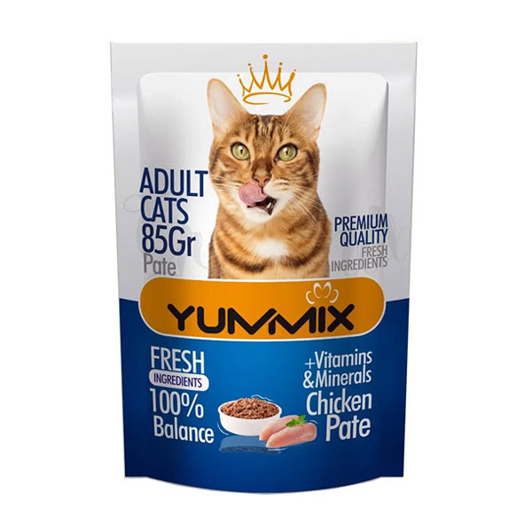 پوچ گربه یامیکس طعم مرغ