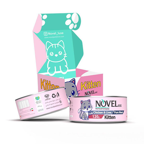 کنسرو نچرال بچه گربه با طعم مرغ و جگر نوول