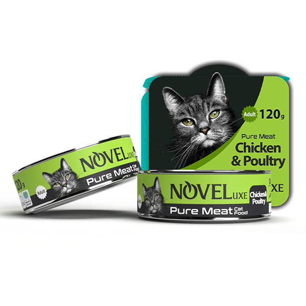 کنسرو نچرال گربه نوول با طعم مرغ و گوشت پرندگان