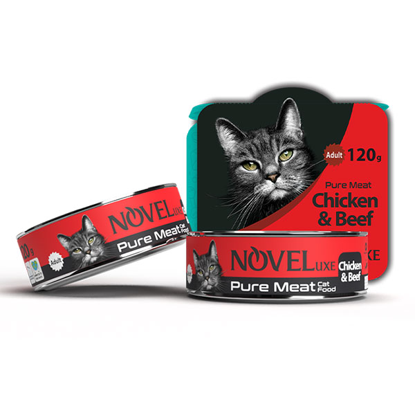 کنسرو نچرال گربه نوول با طعم مرغ و گوشت