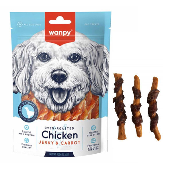 تشویقی سگ ونپی مدل Chicken Jerky Carrot Sticks