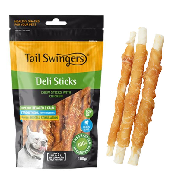 تشویقی سگ تیل سوینگرز مدل مدادی دورپیچ با طعم مرغ