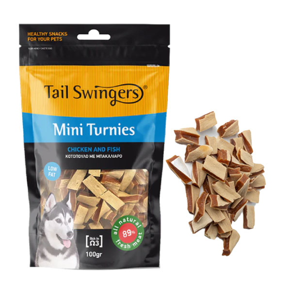 تشویقی سگ تیل سوینگرز مدل ساندویچی کوچک با طعم مرغ و ماهی