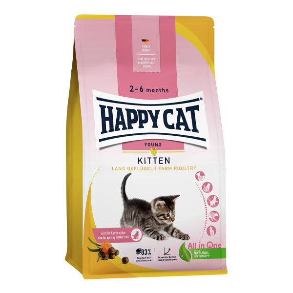 غذا خشک بچه گربه هپی کت مدل کیتن طعم مرغ