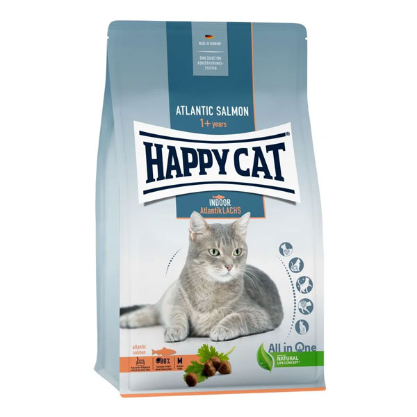 غذا خشک گربه هپی کت مدل ایندور طعم ماهی سالمون اقیانوس اطلس