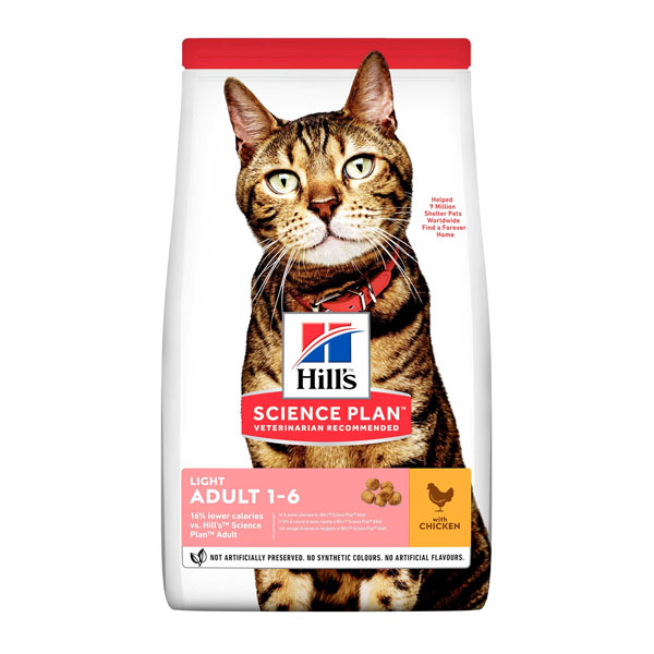 غذا خشک گربه هیلز مدل Light Adult طعم مرغ