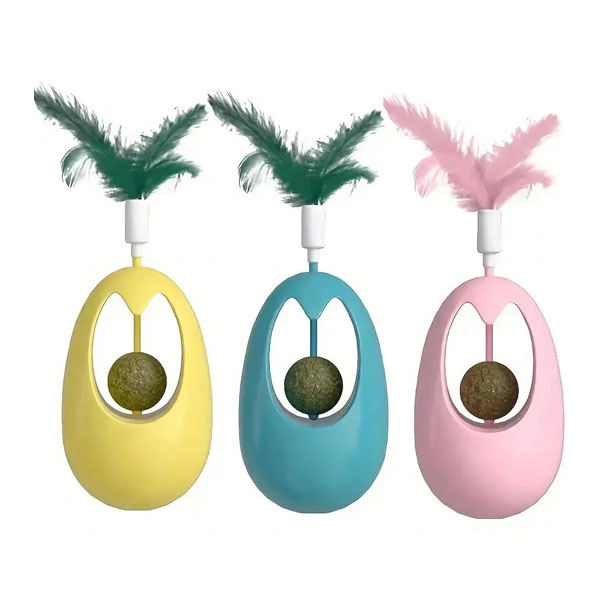 اسباب بازی تعادلی گربه به همراه آبنبات کت نیپ و پَر