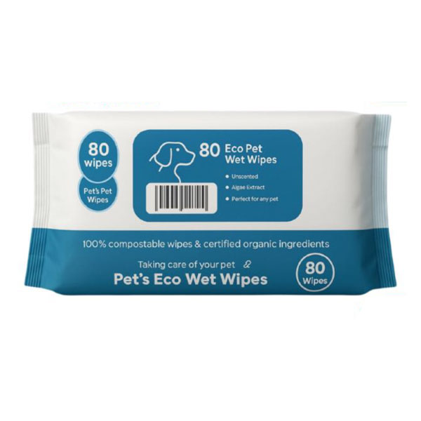 دستمال مرطوب پاکتی درب دار مخصوص سگ و گربه Eco Pet Wet Wipes