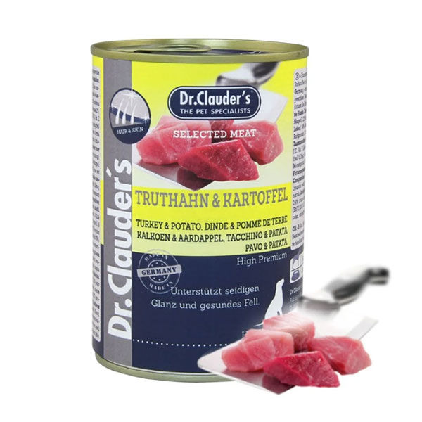 کنسرو سگ دکتر کلادرز طعم بوقلمون و سیب زمینی