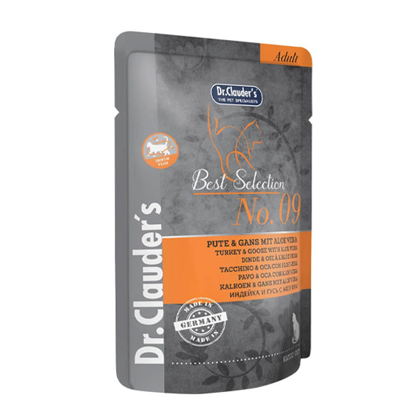 پوچ گربه دکتر کلادرز طعم بوقلمون و غاز و آلوئه ورا