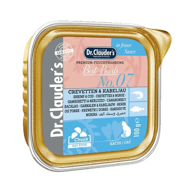 ووم گربه دکتر کلادرز طعم میگو و ماهی کاد در سس