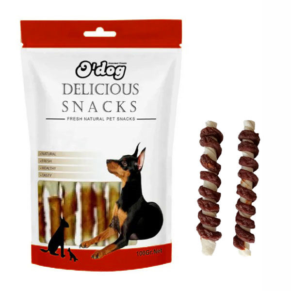 تشویقی سگ اوداگ مدل Beef Mince & Rawhide Stick