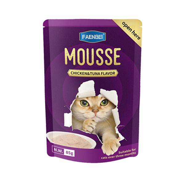 پوچ گربه فنبی طعم مرغ و ماهی تن در موس