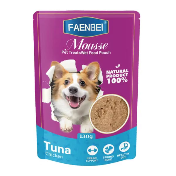 پوچ سگ فنبی طعم ماهی تن و مرغ در موس