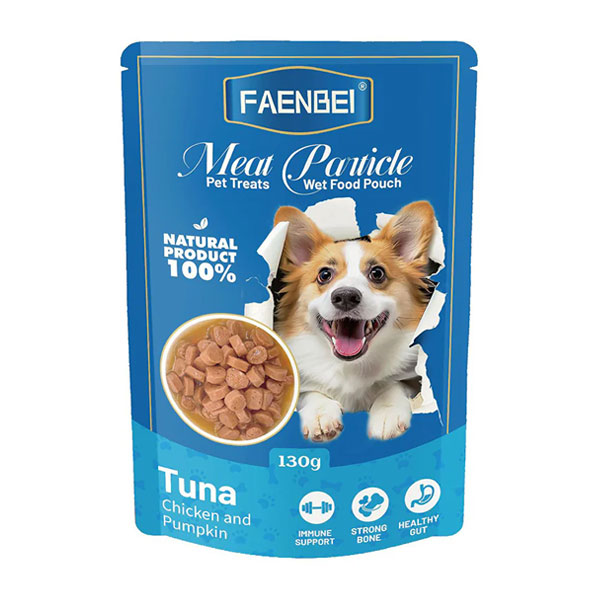 کنسرو چانکی سگ فنبی طعم ماهی تن و مرغ و کدو حلوایی