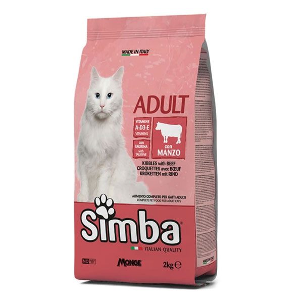 غذا خشک گربه طعم گوشت گاو مونژه Simba