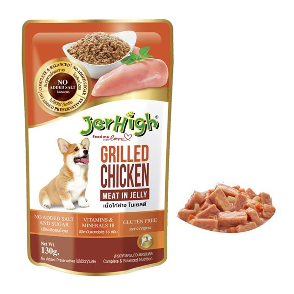 پوچ سگ جرهای با طعم مرغ گریل شده در ژله