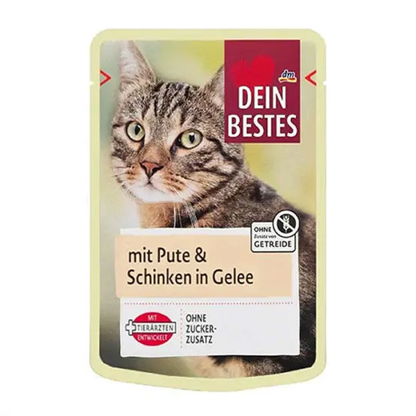 پوچ گربه دین بستس طعم بوقلمون و ژامبون در ژله