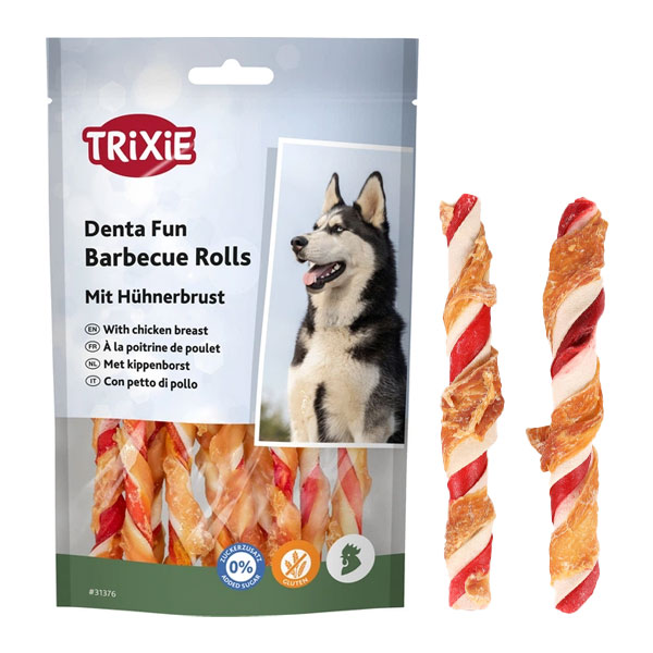 تشویقی سگ تریکسی مدل دنتال رولی با طعم مرغ