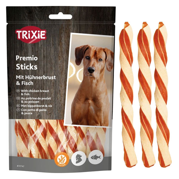 تشویقی سگ مدل Premio Sticks تریکسی با طعم مرغ و ماهی