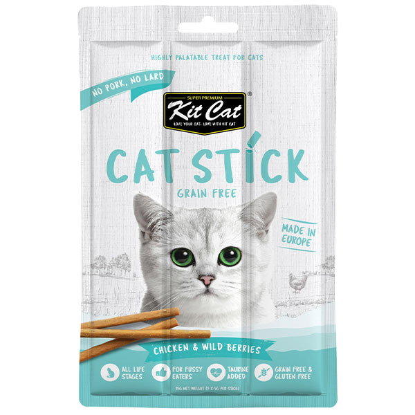 تشویقی مدادی گربه کیت کت با طعم مرغ و توت های وحشی