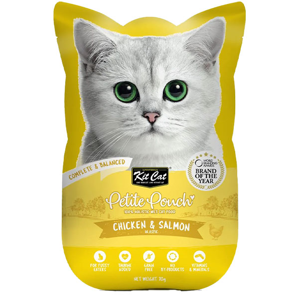 پوچ گربه کیت کت با طعم مرغ و سالمون