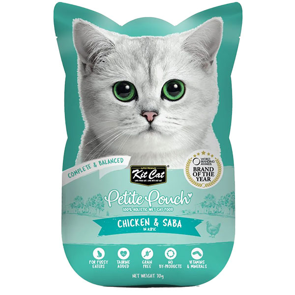 پوچ گربه کیت کت با طعم مرغ و ماهی صبا