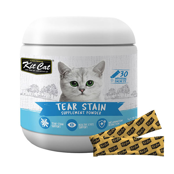 پودر مکمل گربه کیت کت مخصوص سلامت چشم و کاهش لک اشک مدل Tear Stain