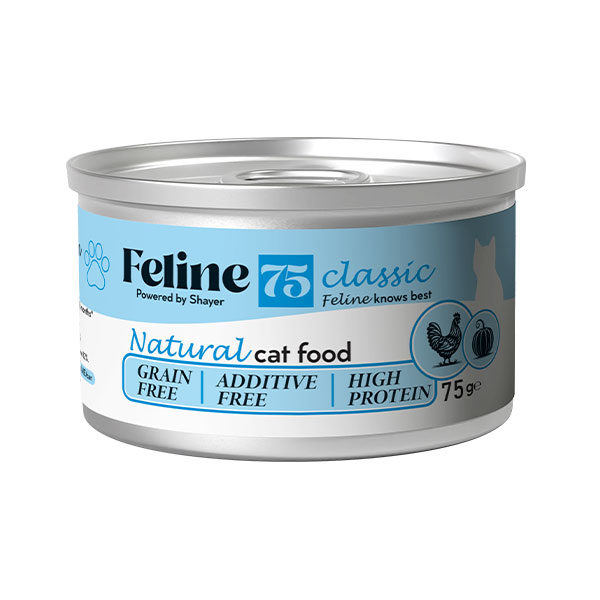 کنسرو نچرال گربه فیلاین طعم مرغ و کدو حلوایی