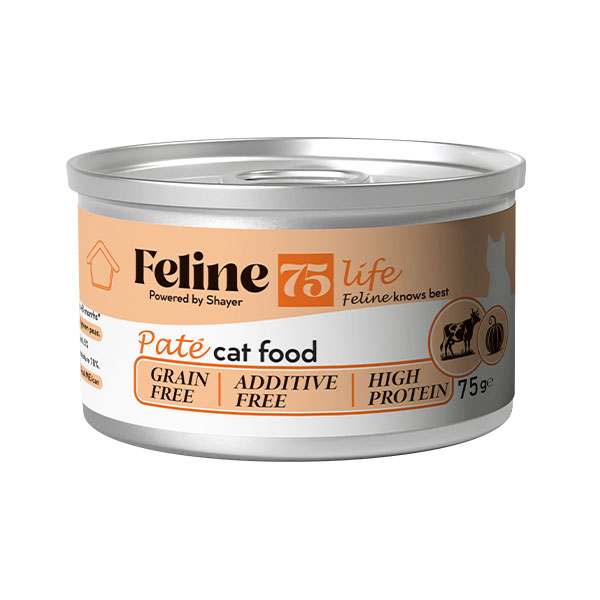 کنسرو پته‌ گربه فیلاین طعم گوشت گوساله و کدو حلوایی