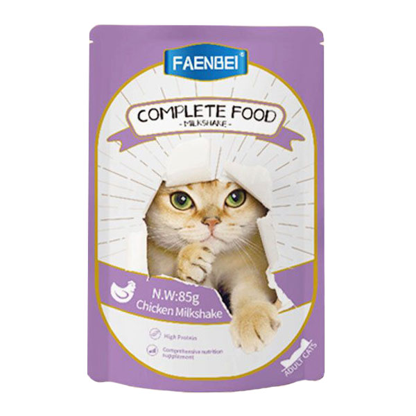پوچ گربه فنبی مدل COMPLETE FOOD طعم میلک شیک مرغ