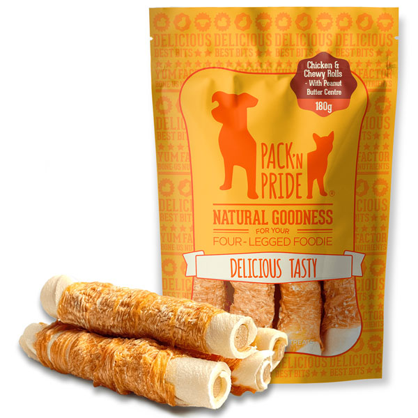 تشویقی سگ  پیکن پراید مدل مدادی دورپیچ مغزدار با طعم مرغ