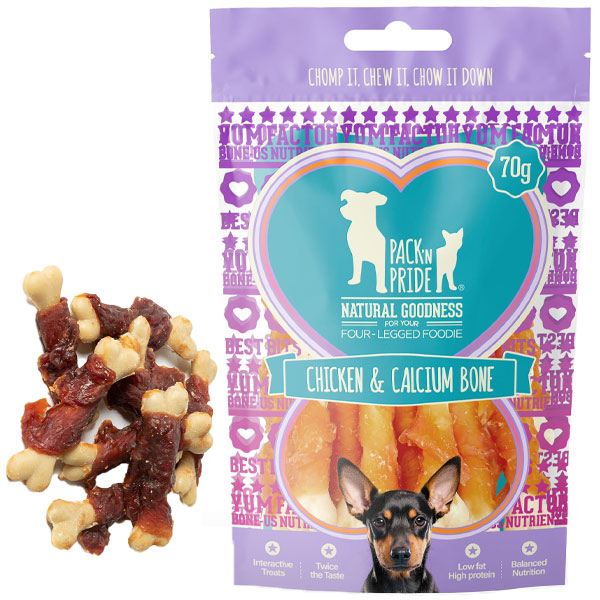 تشویقی سگ پیکن پراید مدل دورپیچ استخوان با طعم مرغ