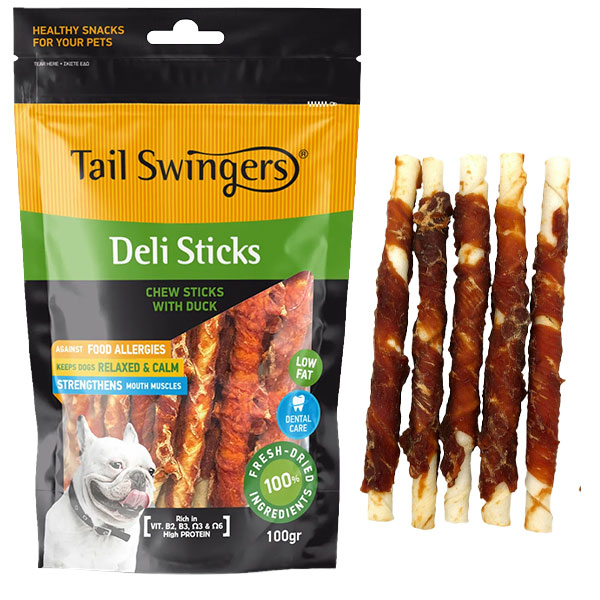 تشویقی سگ تیل سوینگرز مدل مدادی دورپیچ با طعم اردک