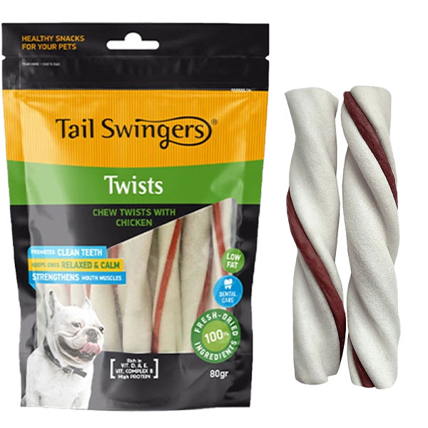 تشویقی سگ تیل سوینگرز مدل پیچی با طعم مرغ